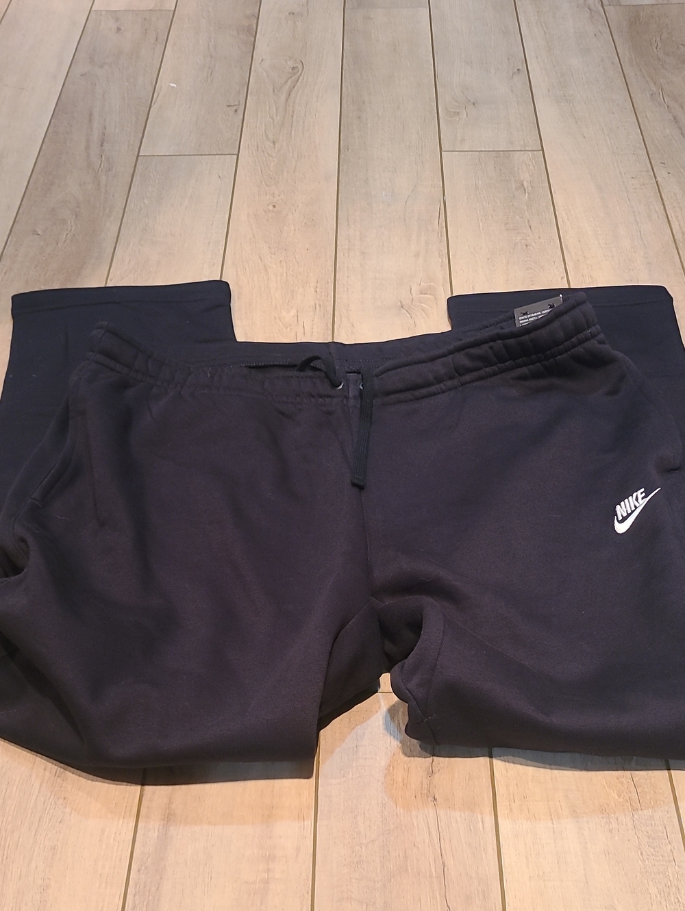 NWT Nike Black Jogger Sweatpants with White Swoosh